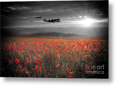 Handley Page Halifax Metal Print featuring the digital art Halifax Bomber Boys by Airpower Art