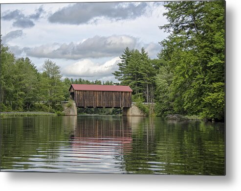 Bridge Metal Print featuring the photograph Hancock Greenfeld Covered Bridge in Summer by Donna Doherty