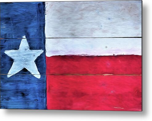 Texas Flag Metal Print featuring the photograph Hand Painted Texas Flag by JC Findley