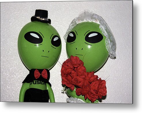 Alien Metal Print featuring the photograph Happily Wedded Aliens by Richard Henne