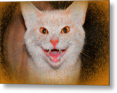 Cat Metal Print featuring the photograph Happy for Spring Cat II by David Yocum