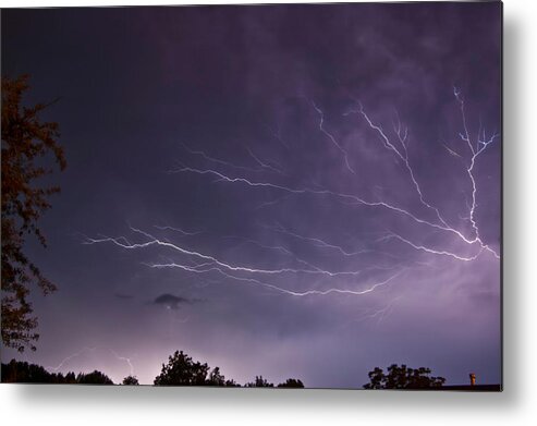 Lightning Metal Print featuring the photograph Heat Lightning by Amber Flowers