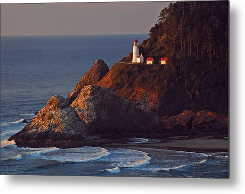 Heceta Head Lighthouse Metal Print featuring the photograph Heceta Head Lighthouse by Ben Prepelka
