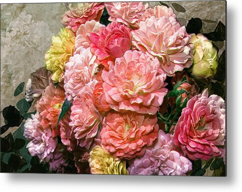 Old World Painters Metal Print featuring the photograph Heirloom Roses by Mary Almond