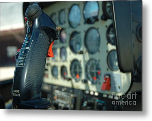 Helicopter Metal Print featuring the photograph Helicopter Cockpit by Micah May