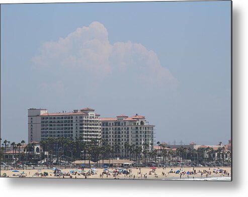 Cumulus Cloud Metal Print featuring the photograph High Cumulus Cloud Over Huntington Beach by Colleen Cornelius