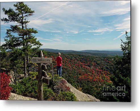Sign Metal Print featuring the photograph Hiker in Acadia National Park by Kevin Shields