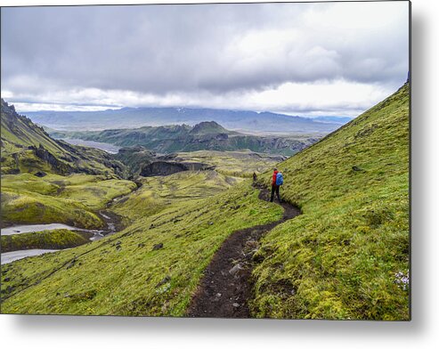 Iceland Metal Print featuring the photograph Hiking into Thorsmork on the Fimmvorduhals Trail by Alex Blondeau