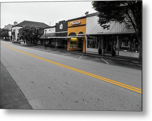 Selective Color Metal Print featuring the photograph Historic Buford in selective color by Doug Camara