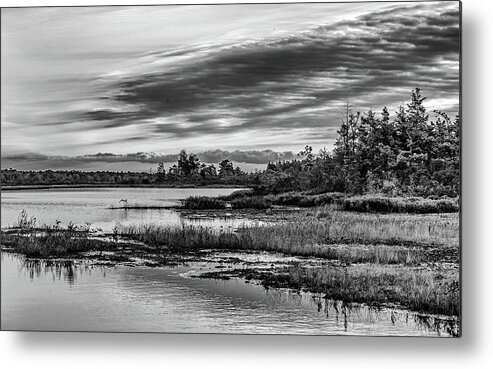 New Jersey Metal Print featuring the photograph Historic Whitebog landscape Black - White by Louis Dallara