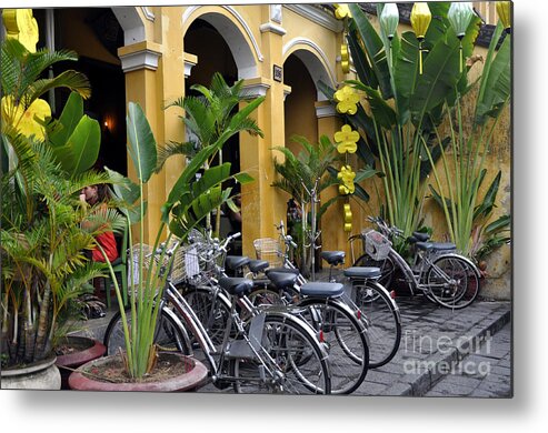 Bicycles Metal Print featuring the photograph Hoi An Bicycles by Andrew Dinh