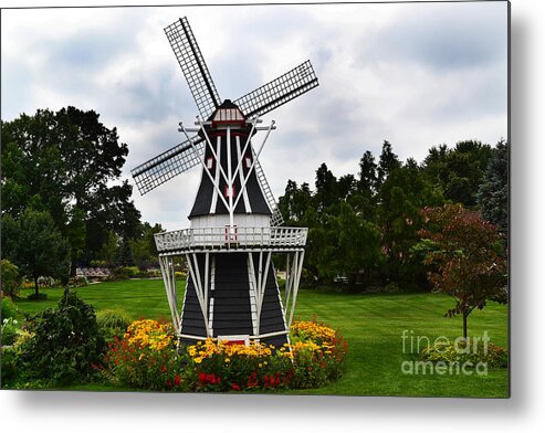 Windmill Metal Print featuring the photograph Holland Grey Windmill by Amy Lucid