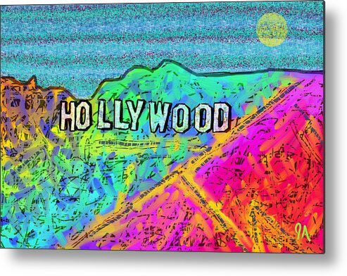 Hollywood Metal Print featuring the painting HollyColorWood by Jeremy Aiyadurai