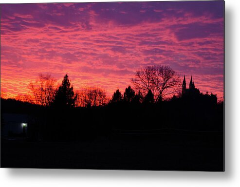 Sunset Metal Print featuring the photograph Holy Hill - Gloom To Color by Janice Adomeit