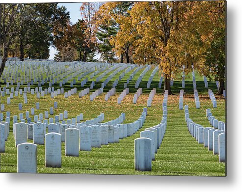 Jefferson Barracks National Cemetery Metal Print featuring the photograph Honoring Americans by Holly Ross