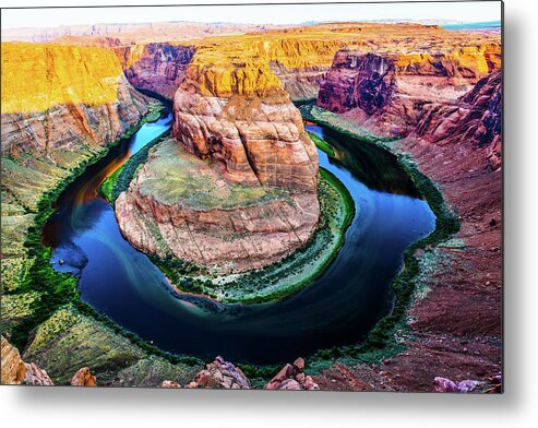 Landscape Metal Print featuring the photograph Horse shoe bend - dawn light by Hisao Mogi
