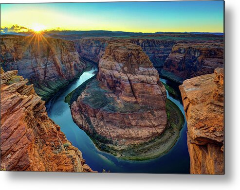Arizona Metal Print featuring the photograph Horseshoe Bend Sunset by Raul Rodriguez