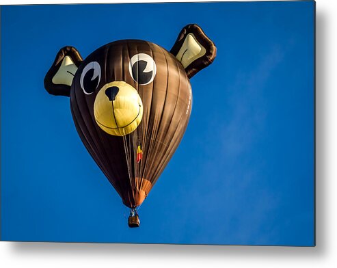 Victor The Bear Metal Print featuring the photograph Victor The Bear - Hot Air Balloon by Ron Pate