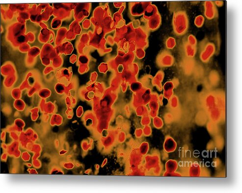 Abstract Metal Print featuring the photograph Hot Lava by Karen Adams