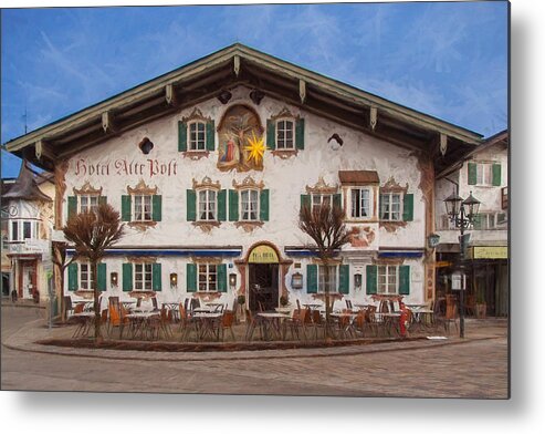 Hotel Metal Print featuring the photograph Hotel Alte Post by Shirley Radabaugh