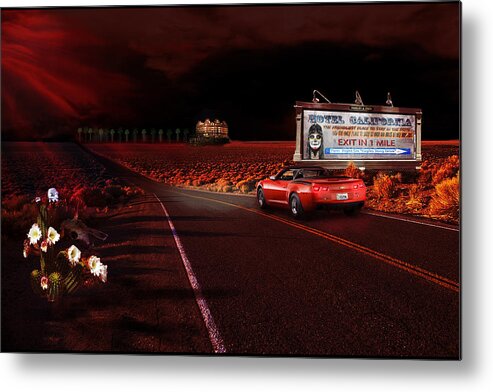Hotel Metal Print featuring the painting Hotel California by Michael Cleere