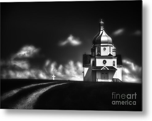 An Old Ukrainian Church In Rural Alberta. Metal Print featuring the photograph Houses of the Holy by Dan Jurak