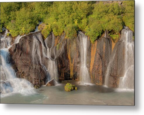Waterfall Metal Print featuring the photograph Hraunfossar 0638 by Kristina Rinell
