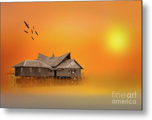 Huts Metal Print featuring the photograph Huts by Charuhas Images