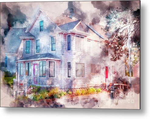 Watercolour Metal Print featuring the photograph Hyannis New England Style by Jack Torcello
