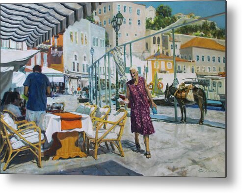 Hydra Metal Print featuring the painting Hydra, Greece No. 2 by Kerima Swain