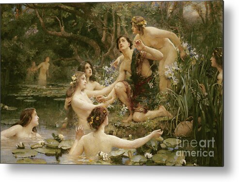Hylas Metal Print featuring the painting Hylas and the Water Nymphs by Henrietta Rae