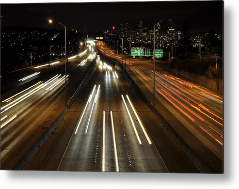 Night Metal Print featuring the photograph I-5 at Night by Pelo Blanco Photo