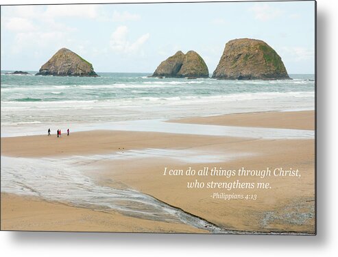 Landscape Metal Print featuring the photograph I can do all things through Christ by Kim Warden