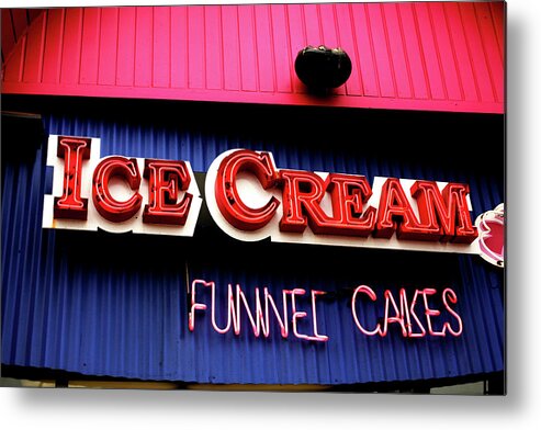 Sign Metal Print featuring the photograph Ice Cream Anyone by Charles Benavidez