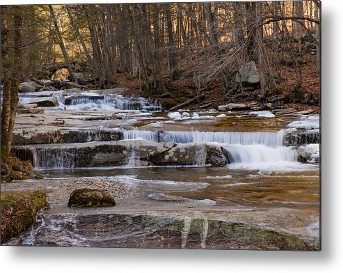 Landscape Metal Print featuring the photograph Ice on Fall Stream by Vance Bell