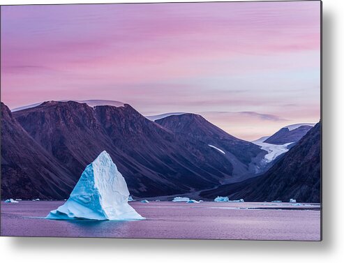 Ice Metal Print featuring the photograph Iceberg Sunset - Greenland Photograph by Duane Miller