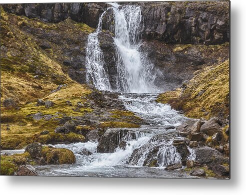 Iceland Metal Print featuring the tapestry - textile Iceland Fjord 2 by Kathy Adams Clark