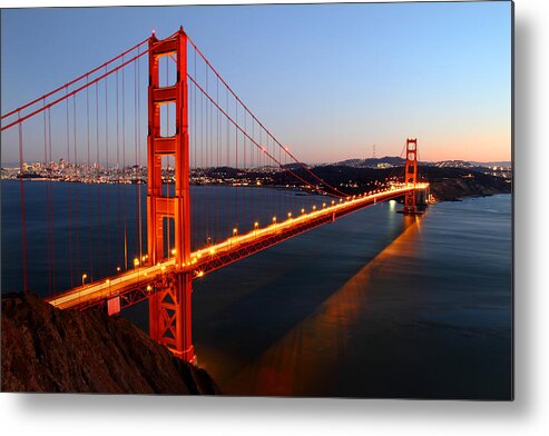 Golden Gate Bridge Metal Print featuring the photograph Iconic Golden Gate Bridge in San Francisco by Pierre Leclerc Photography