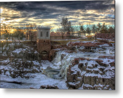 Sioux Falls Metal Print featuring the photograph Icy Falls by Frank Thuringer