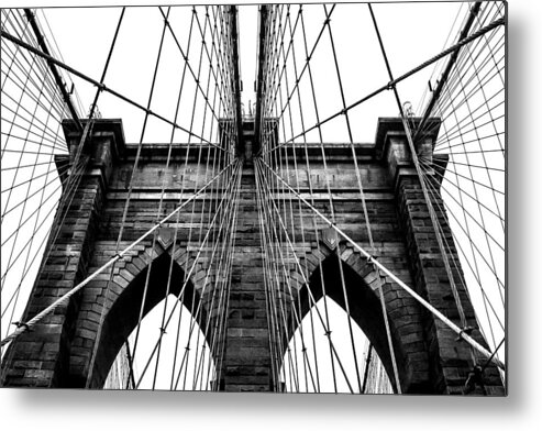 Brooklyn Bridge Metal Print featuring the photograph Imposing Arches by Az Jackson