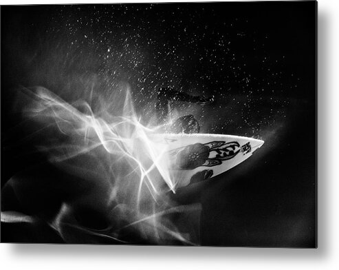 Surfing Metal Print featuring the photograph In Flames by Nik West
