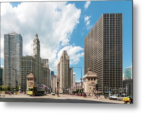 Chicago Metal Print featuring the photograph In the Middle of Wacker and Michigan by David Levin