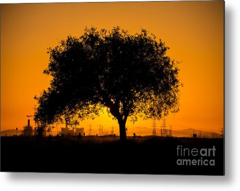 Sunset Metal Print featuring the photograph Industrial Sunset by Lisa Manifold