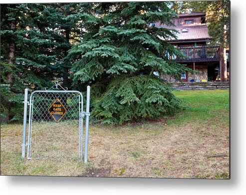 Gate Metal Print featuring the photograph Ineffective Home Security by Adam Pender