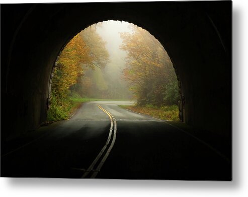 Terry D Photography Metal Print featuring the photograph Into The Fall Blue Ridge Parkway North Carolina by Terry DeLuco