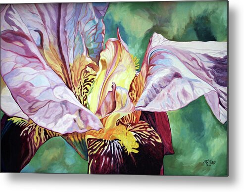 Iris Metal Print featuring the painting Iris Passion 1993 by Steven Ward