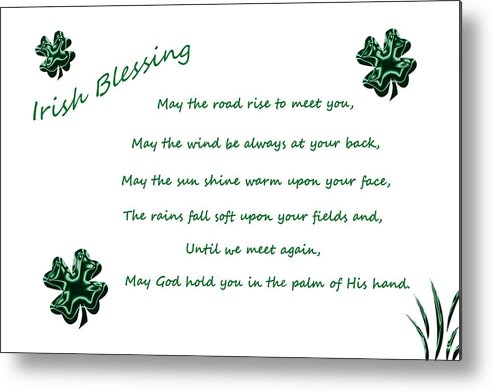 Irish Blessing Metal Print featuring the digital art Irish Blessing 2 by Aimee L Maher ALM GALLERY