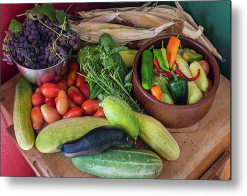 Cucumbers Metal Print featuring the photograph Italian Garden Harvest by James BO Insogna