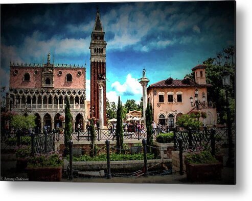 Lake Buena Vista Metal Print featuring the photograph Italy World Showcase Epcot by Tommy Anderson