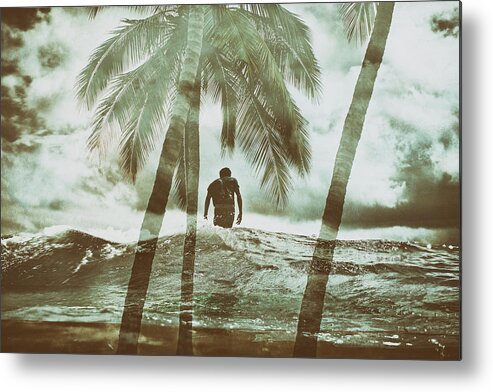 Surfing Metal Print featuring the photograph Izzy Jive And Palms by Nik West
